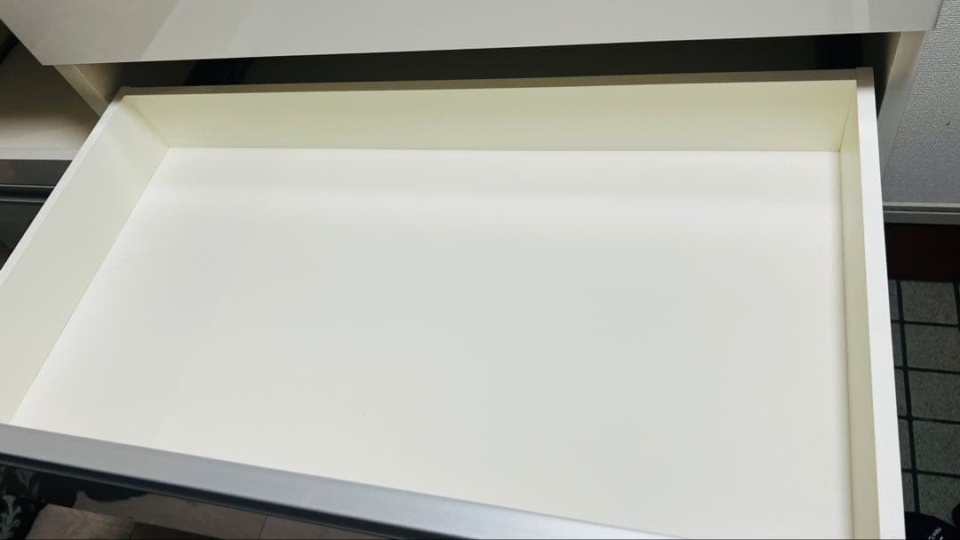 パモウナ　食器棚　ホワイト収納キャビネット キャスター付き