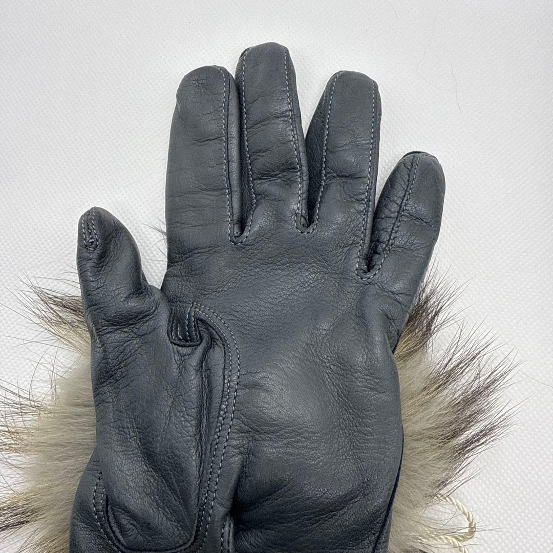 【やびし】ＭＡIＳＯＮ　ＦＡＢＲＥ　革手袋　ファー　未使用　タグつき