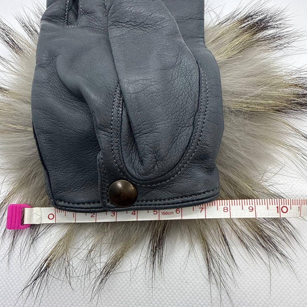 【やびし】ＭＡIＳＯＮ　ＦＡＢＲＥ　革手袋　ファー　未使用　タグつき