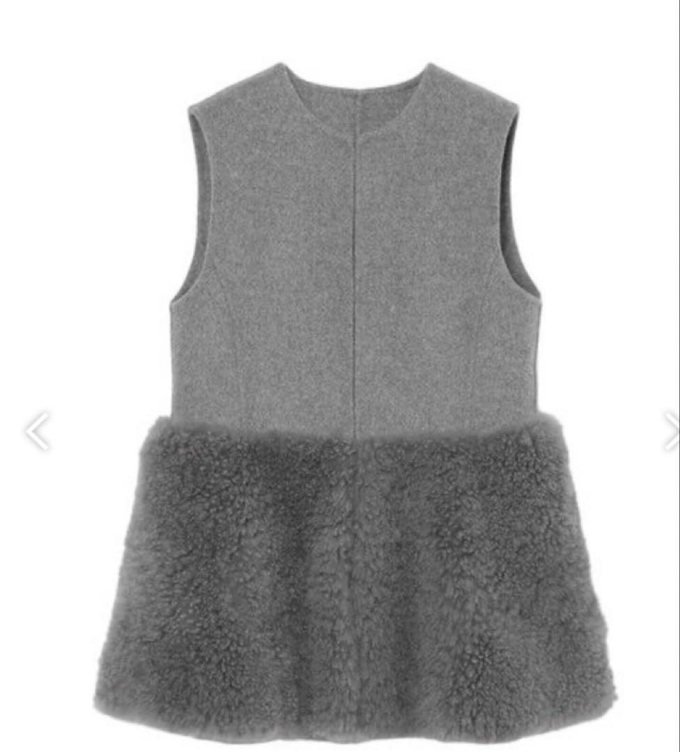 ま*ら様 ANAYI アナイ ウールファーペプラムジレ