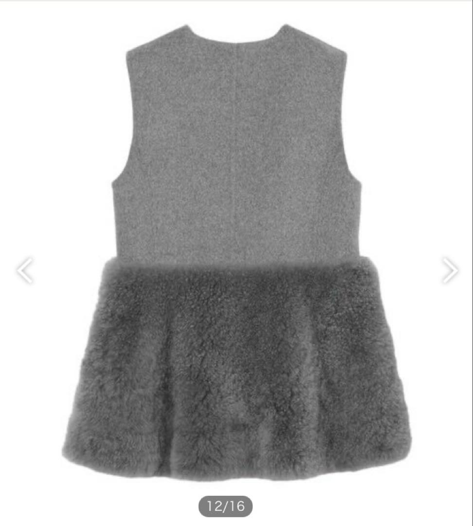 ま*ら様 ANAYI アナイ ウールファーペプラムジレ