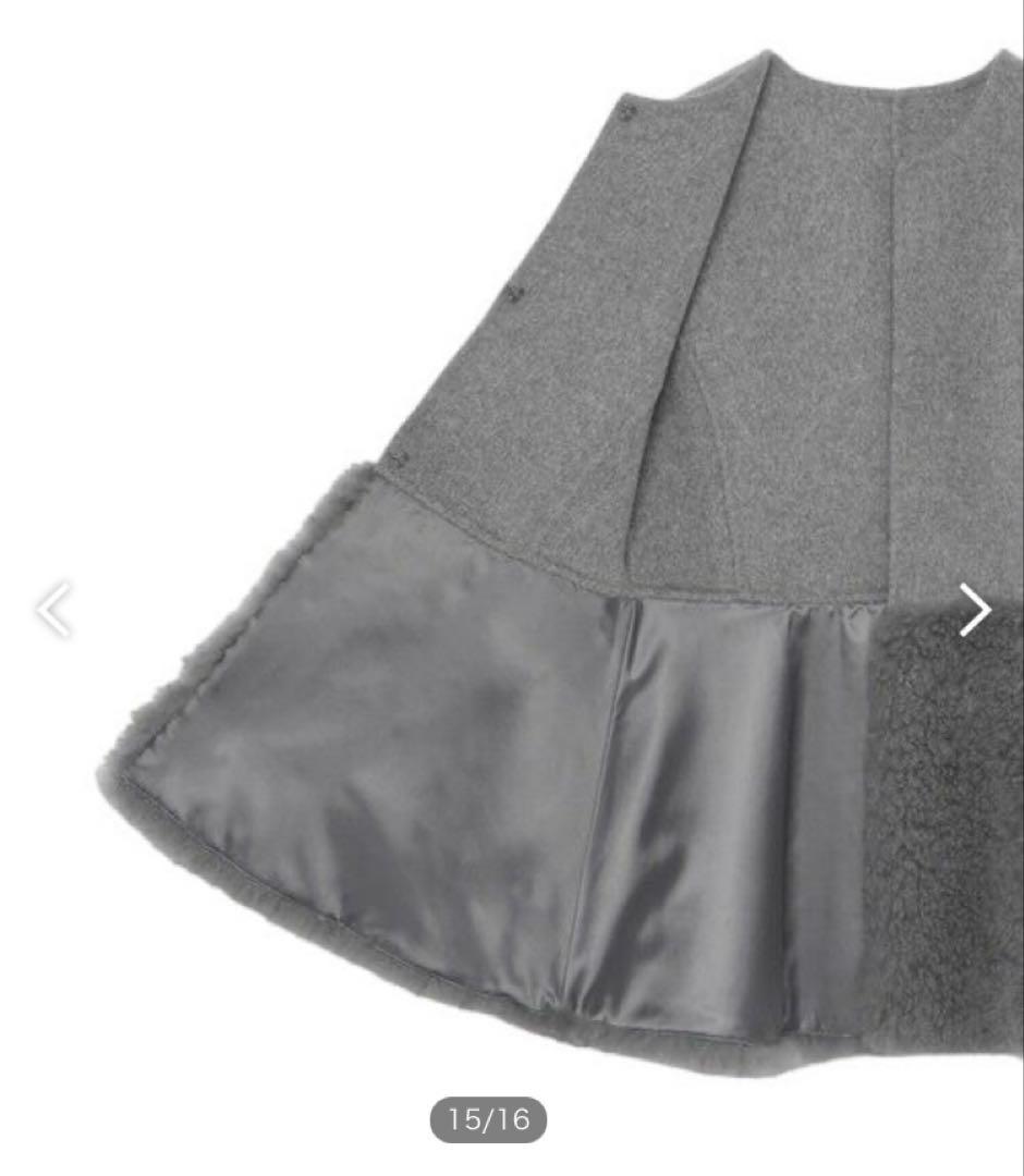 ま*ら様 ANAYI アナイ ウールファーペプラムジレ