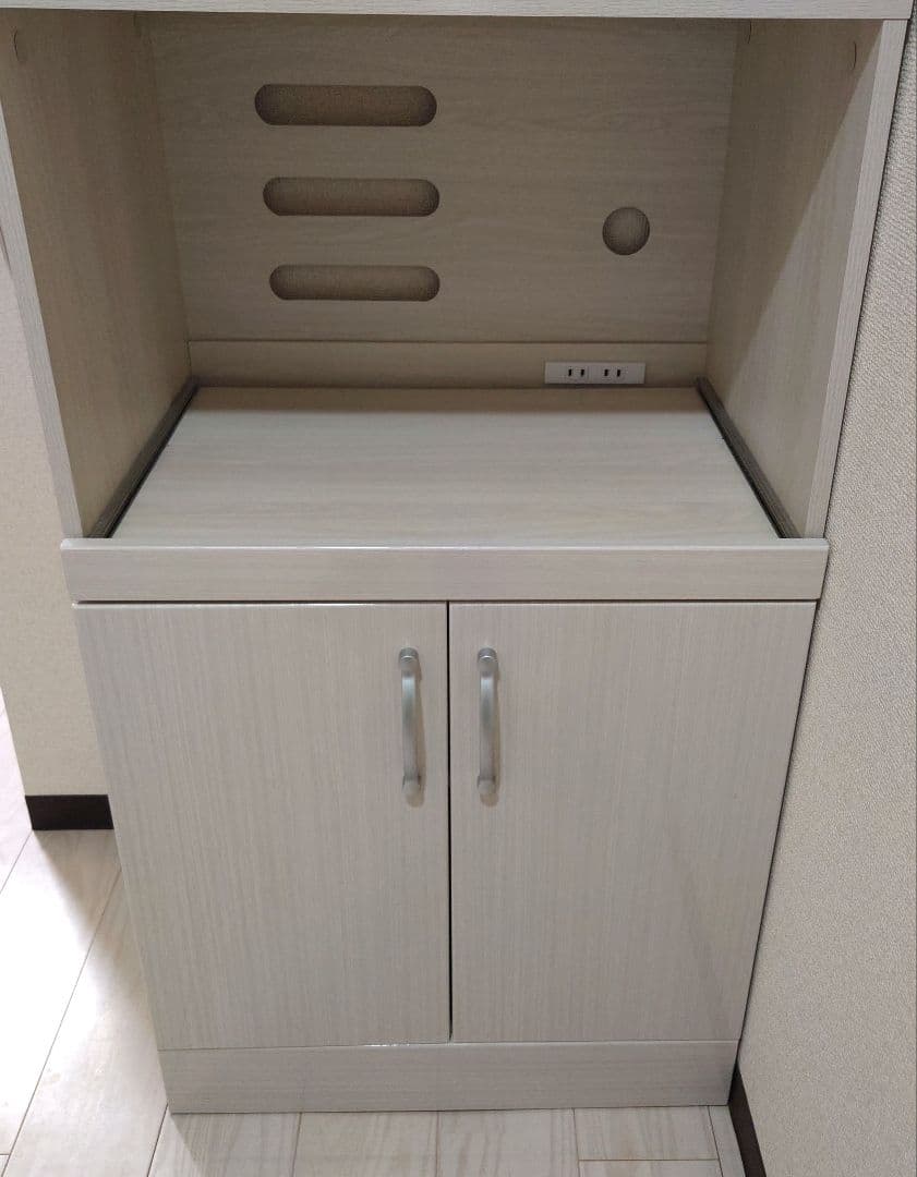 ハイタイプレンジ台 食器棚 キッチンボード キャビネット コンセント付き 幅60