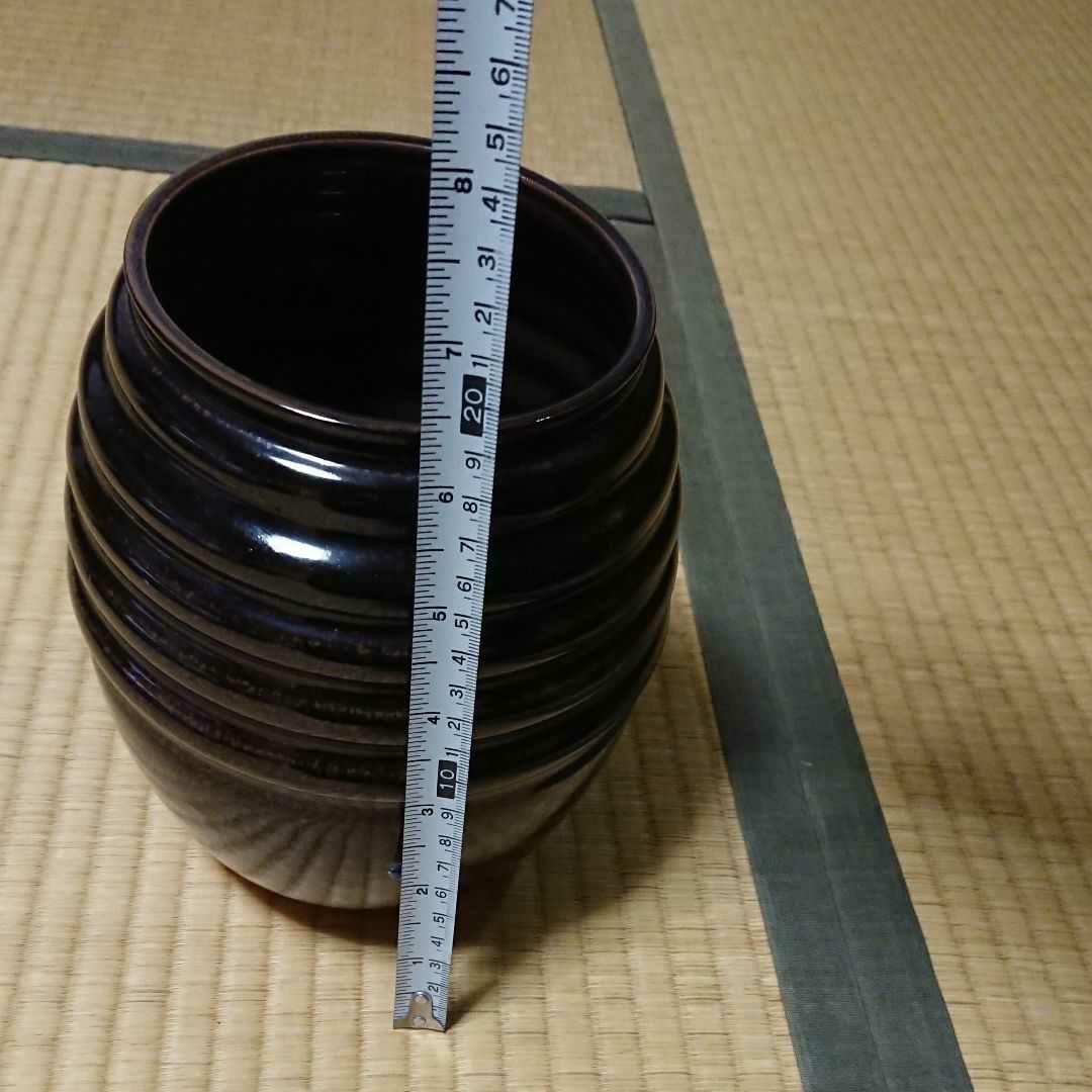 茶道　水指 捻貫 膳所焼 箱付