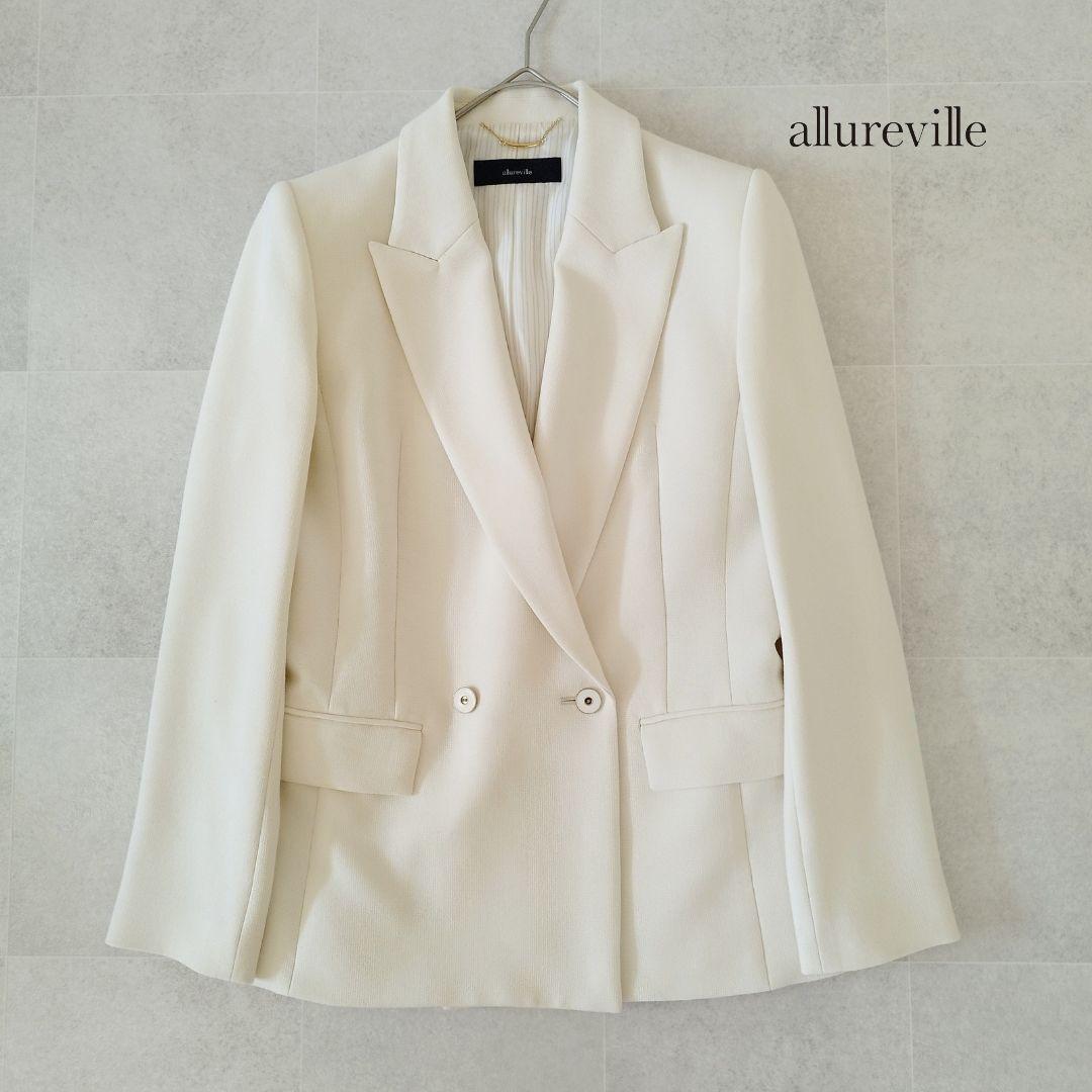 23SS アルアバイル マットストレッチ ダブルブレストジャケット アイボリー