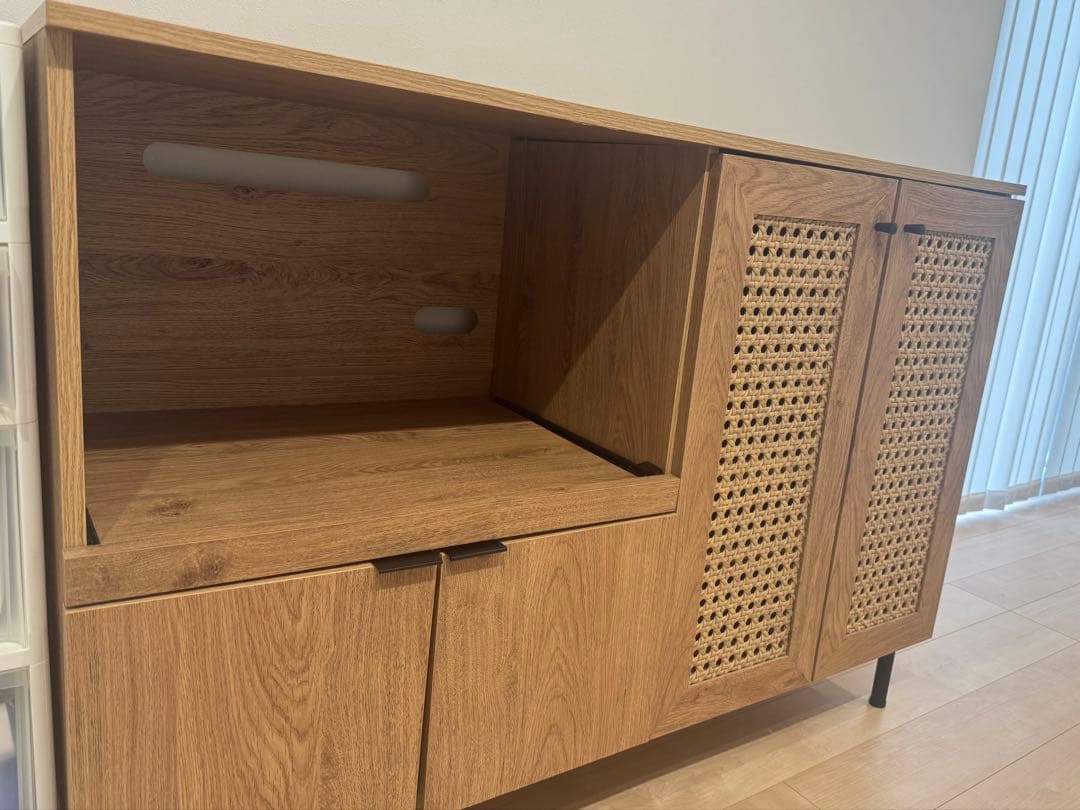 【 R 】ラタン調キッチンカウンター〈幅120〉LOWYA