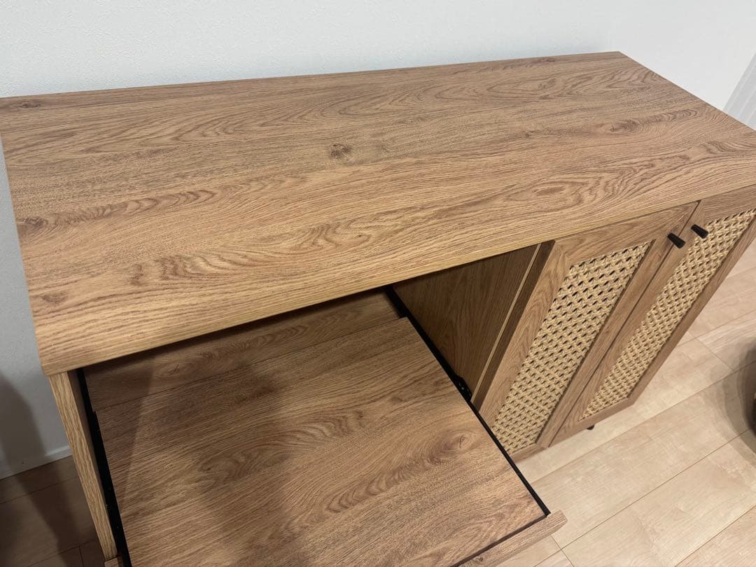 【 R 】ラタン調キッチンカウンター〈幅120〉LOWYA