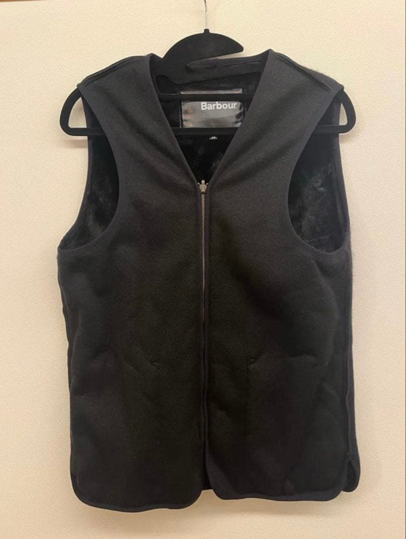 Barbour ジップアップベスト サイズ38 黒