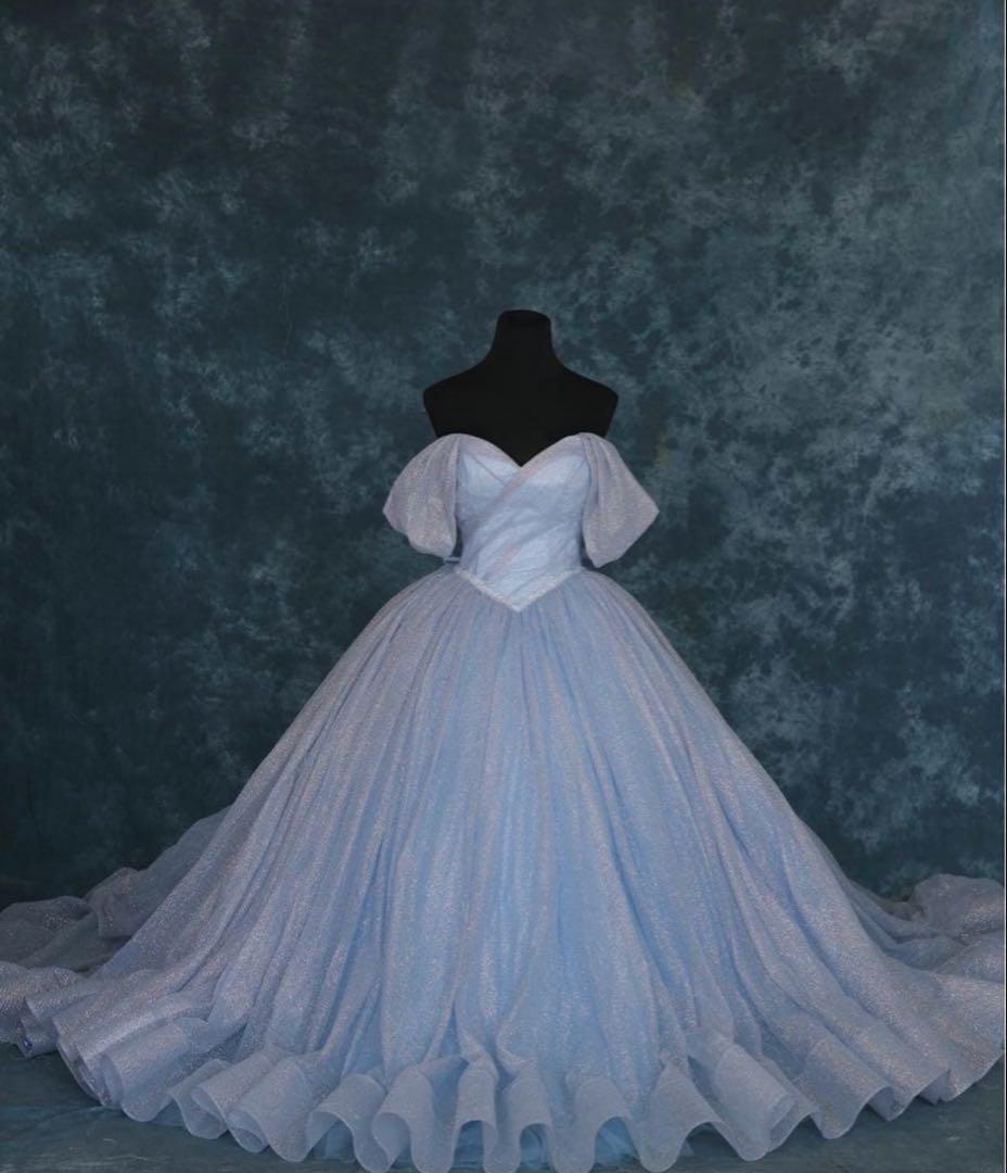 ウェディングドレス　カラードレス　ブルー　オクサーナムハ