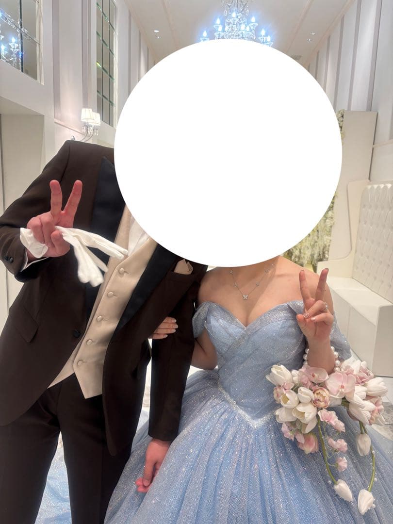 ウェディングドレス　カラードレス　ブルー　オクサーナムハ