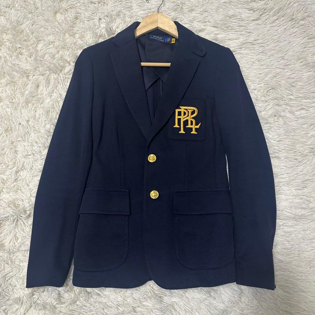 ポロラルフローレンジャケット濃紺ネイビー現行モデル RLロゴ刺繍 金ボタン XS