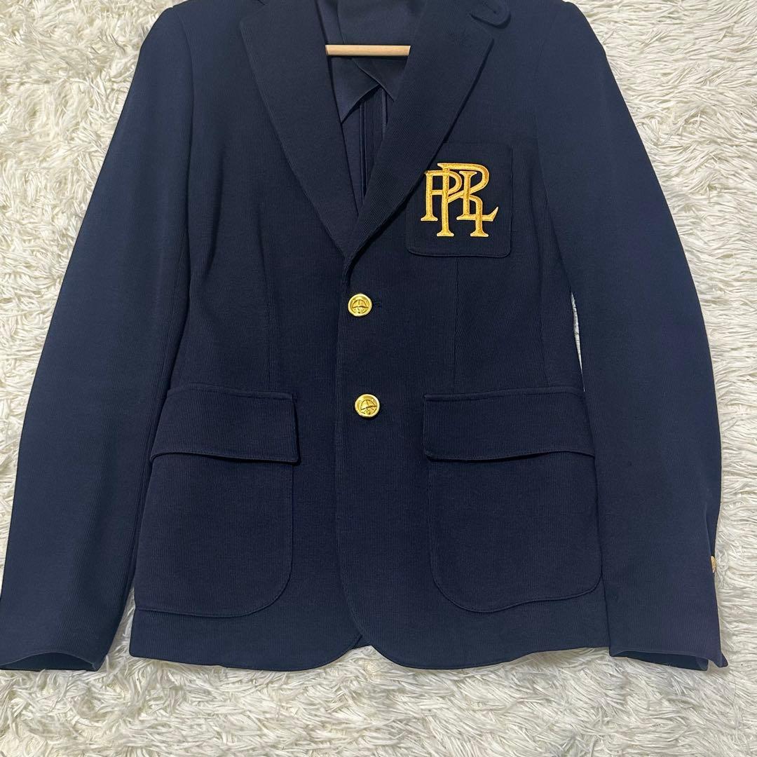 ポロラルフローレンジャケット濃紺ネイビー現行モデル RLロゴ刺繍 金ボタン XS