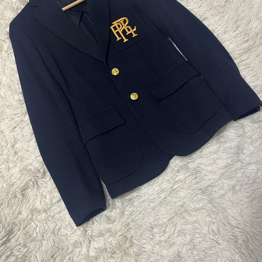 ポロラルフローレンジャケット濃紺ネイビー現行モデル RLロゴ刺繍 金ボタン XS