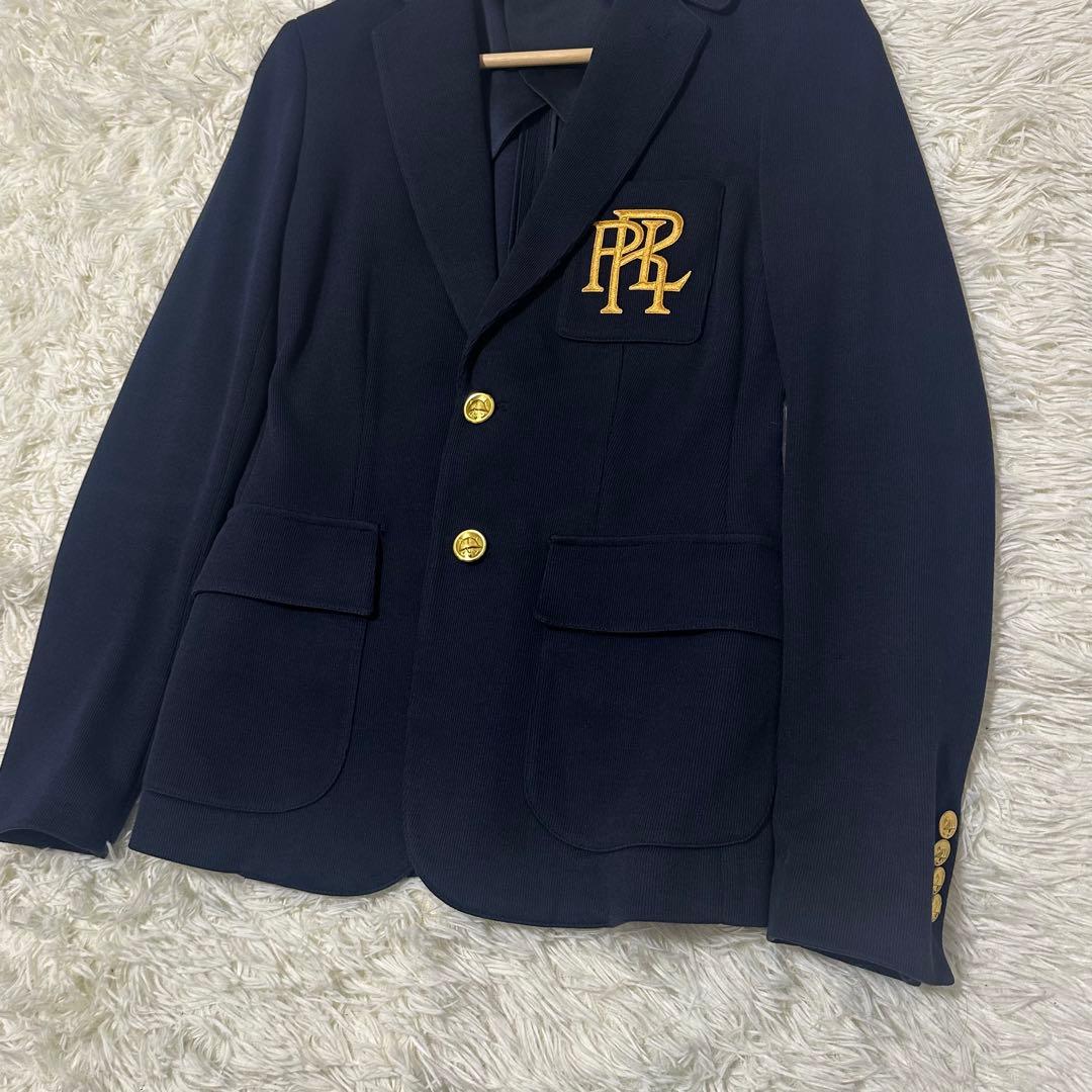 ポロラルフローレンジャケット濃紺ネイビー現行モデル RLロゴ刺繍 金ボタン XS