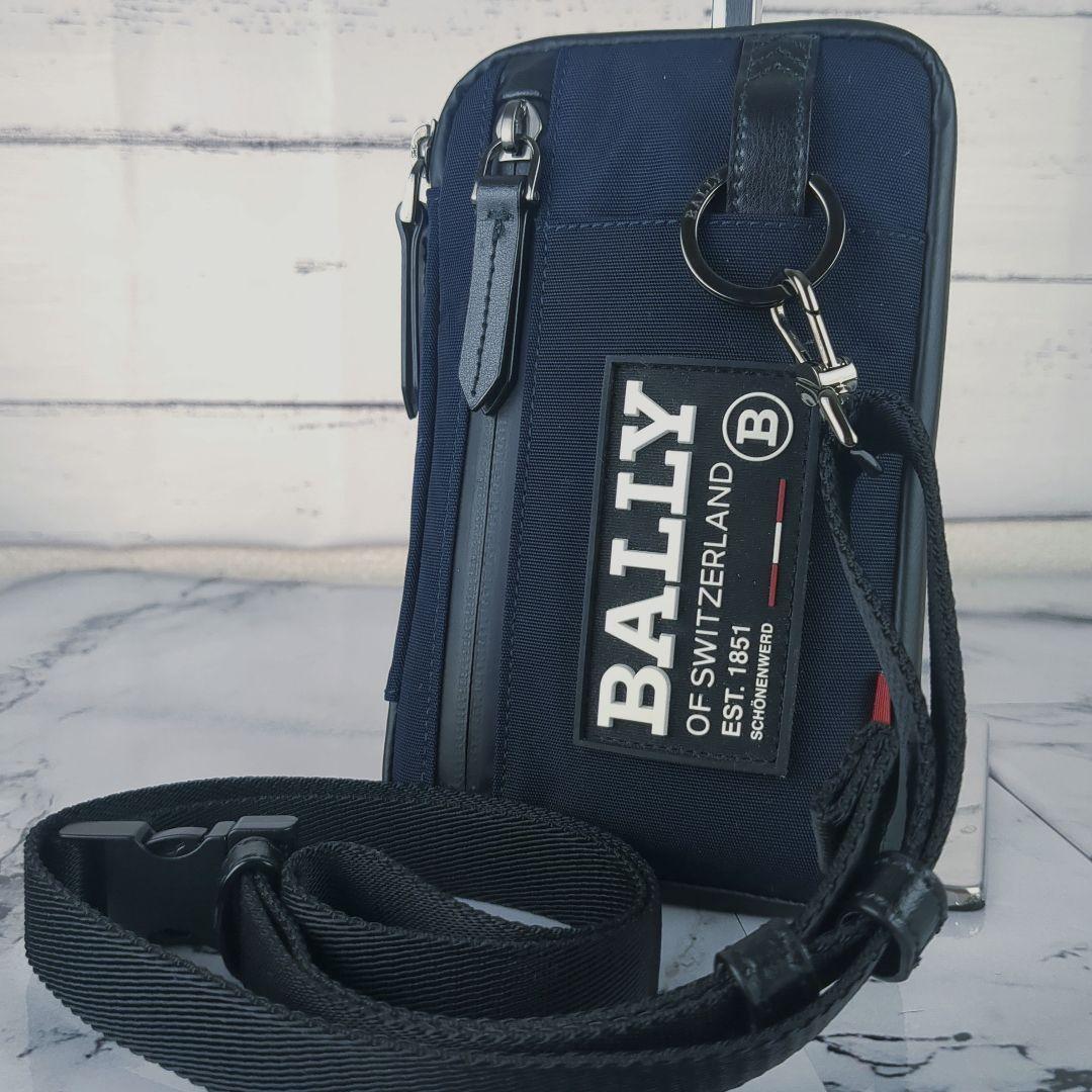 【極美品】BALLY☆2way スマホ　ショルダー　バッグ　防水　肩掛け　首掛け