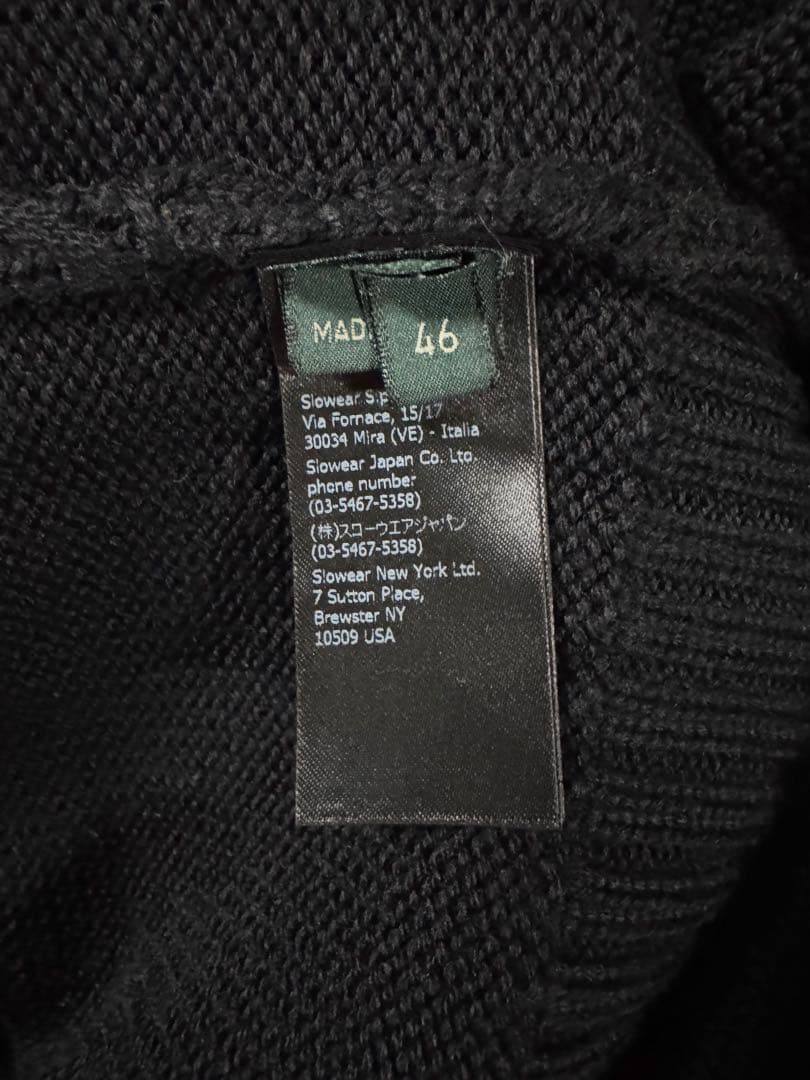 まもなくセール終了　セール　ザノーネ　 モックネック　46 ブラック　黒　ニット