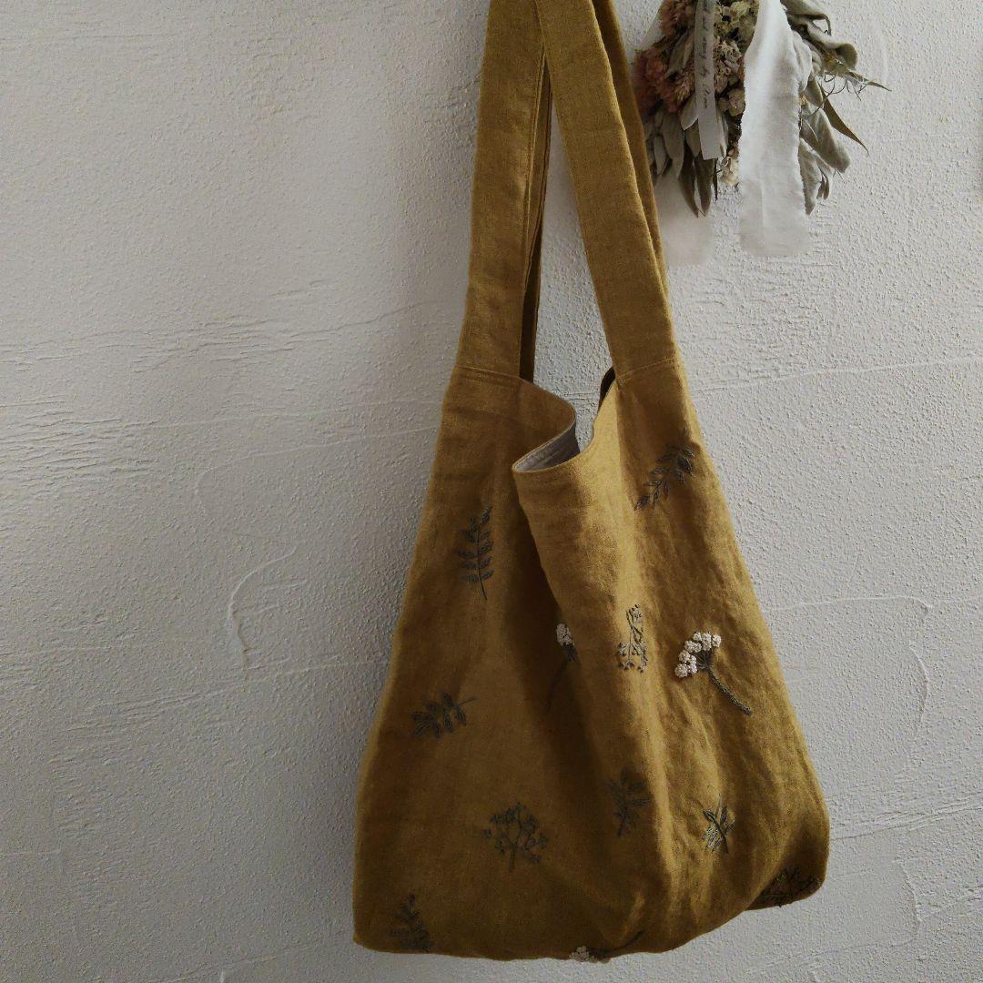 【ララ様オーダー専用ページ】リネン刺繍　エコバッグ　メガネケース