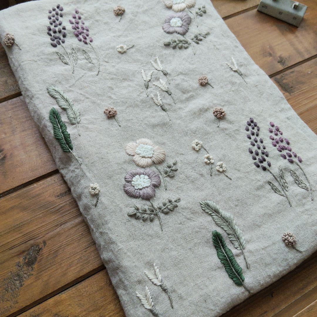 【ララ様オーダー専用ページ】リネン刺繍　エコバッグ　メガネケース