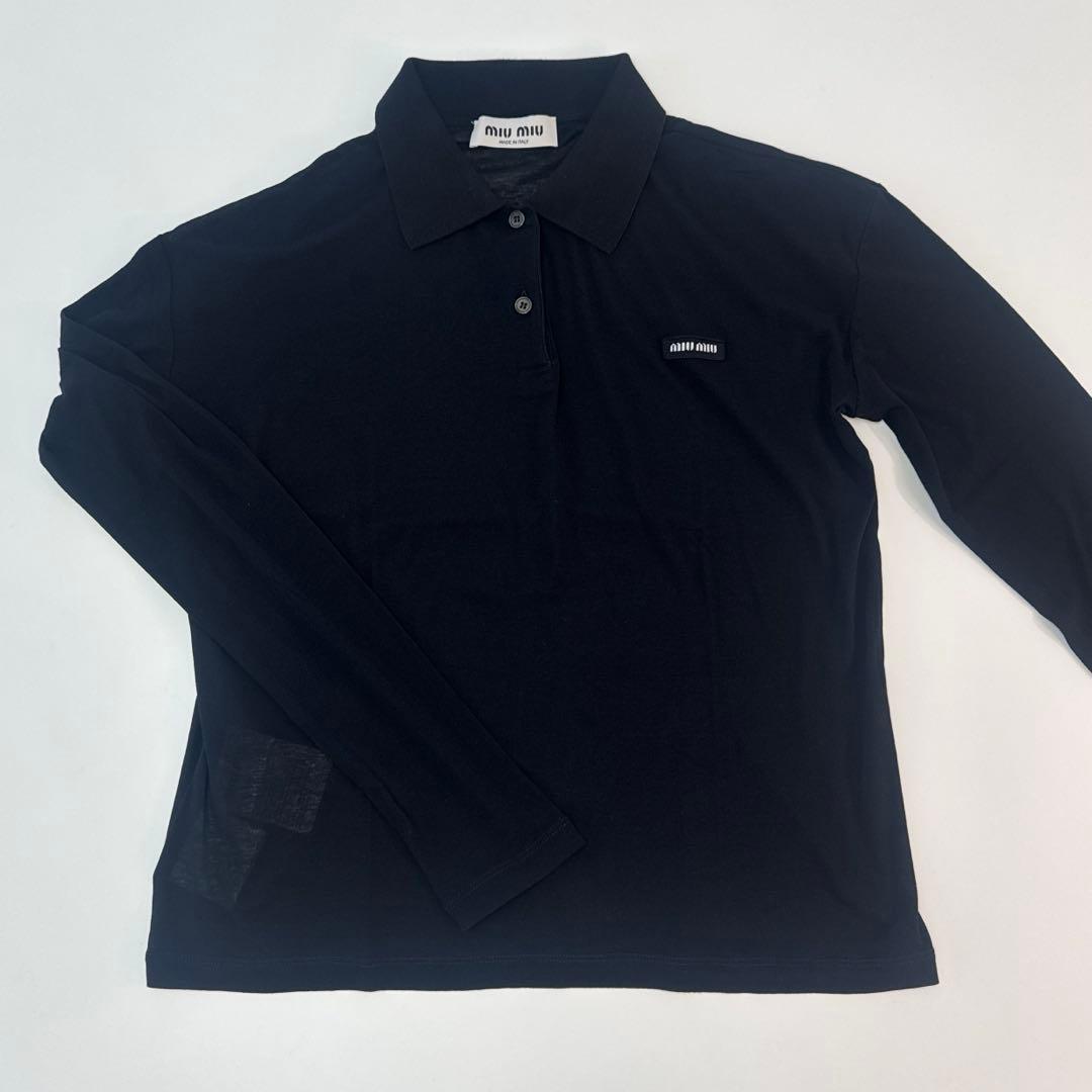 リブ編み ジャージー ポロシャツ