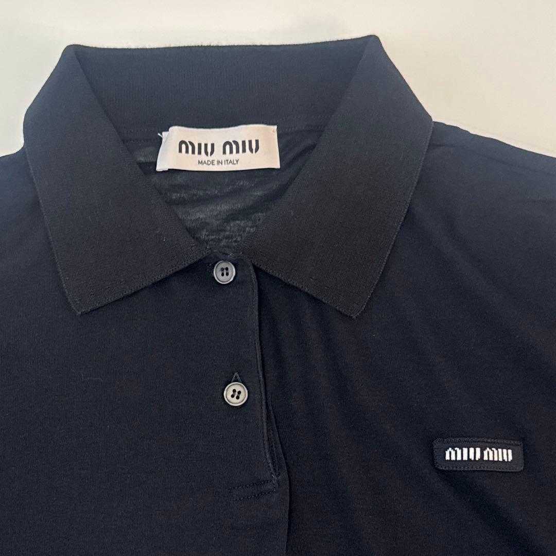 リブ編み ジャージー ポロシャツ