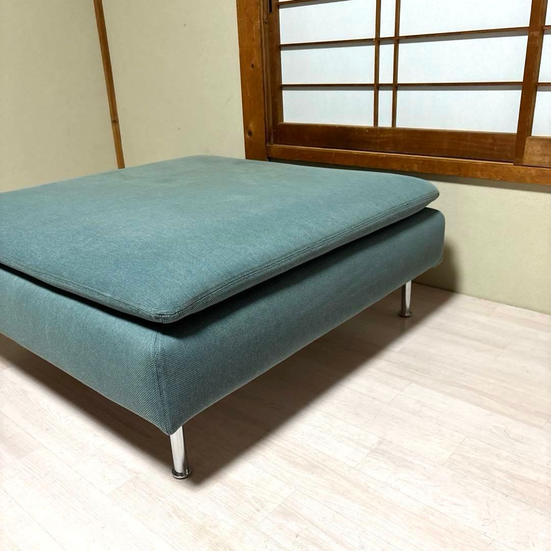 【良品】IKEA ソーデルハムン オットマン ターコイズ