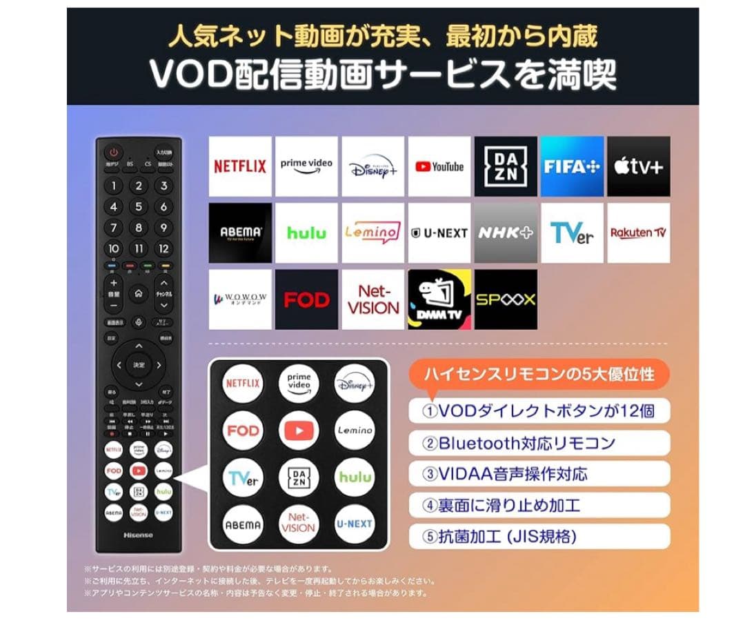 ハイセンス 40V型 40E4N フルハイビジョン　2025製