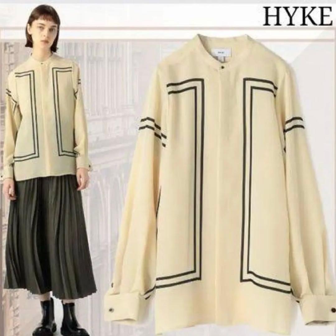 HYKE ハイク PRINTED BLOUSE プリンテッドブラウス アイボリー