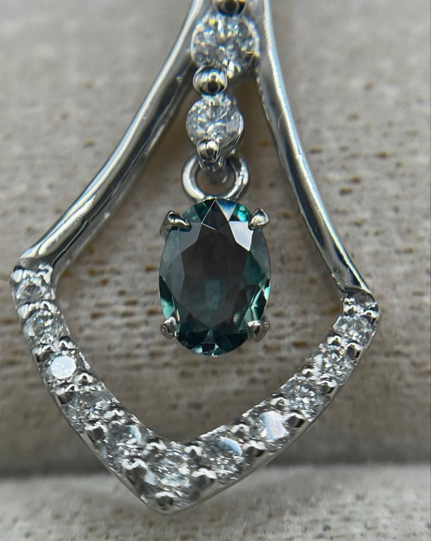 JA161★高級 アレキサンドライト0.22ct D pt ヘッド 鑑別付