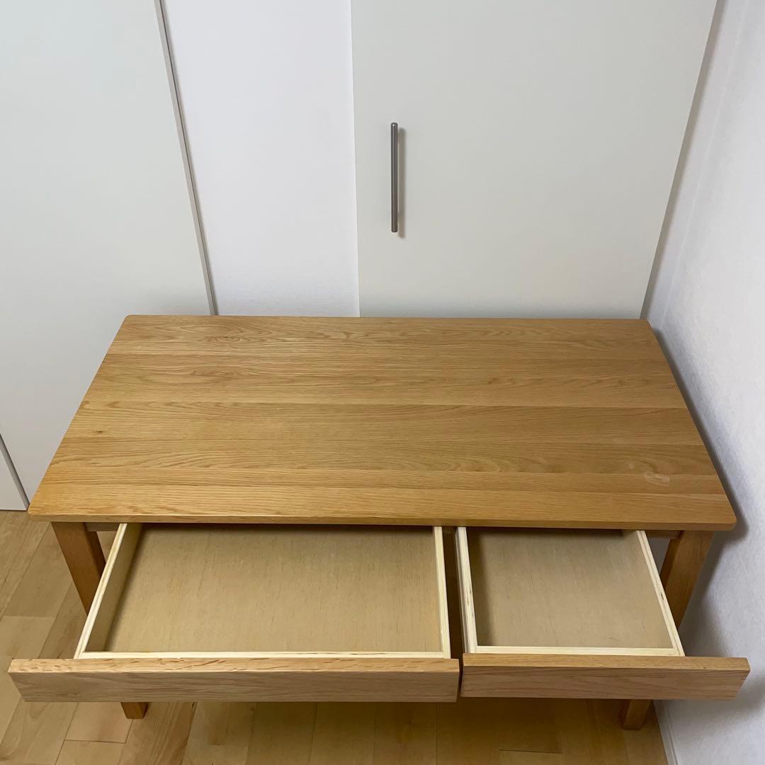 木製デスク　無印良品　オーク材