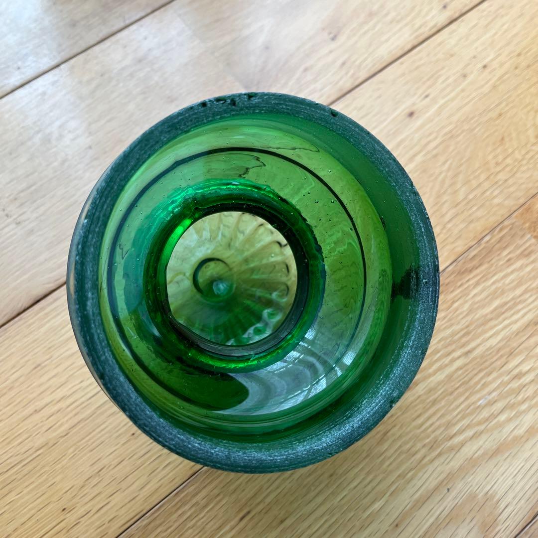 昭和レトロ ガラス瓶 ガラスポット 保存瓶 グリーン