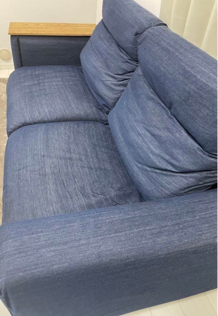 無印良品　羽毛ポケット　デニム