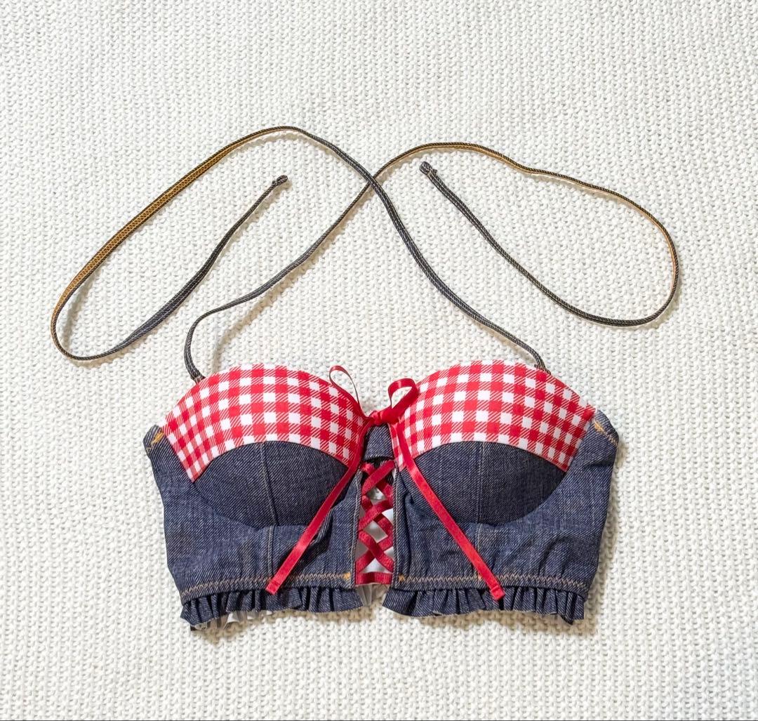 パルフェット Chill Bustier/ギンガムチェック＆デニム柄スイムウェア