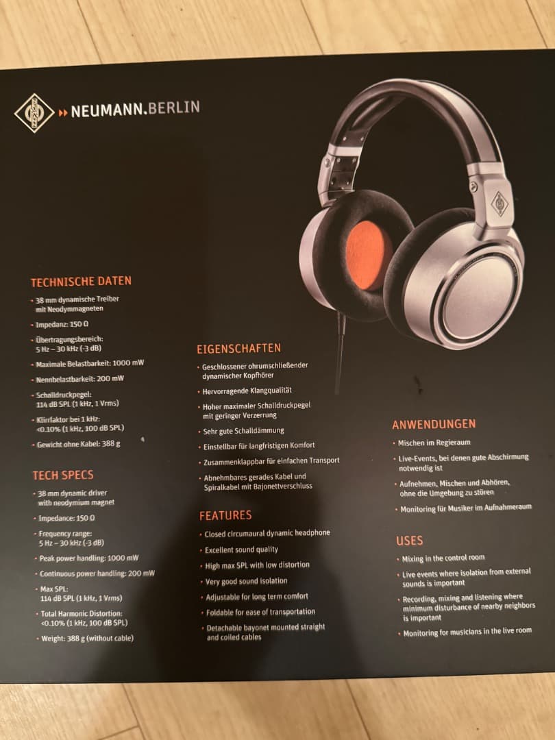 ノイマン　スタジオ用密閉型ヘッドフォン NDH 20 NEUMANN