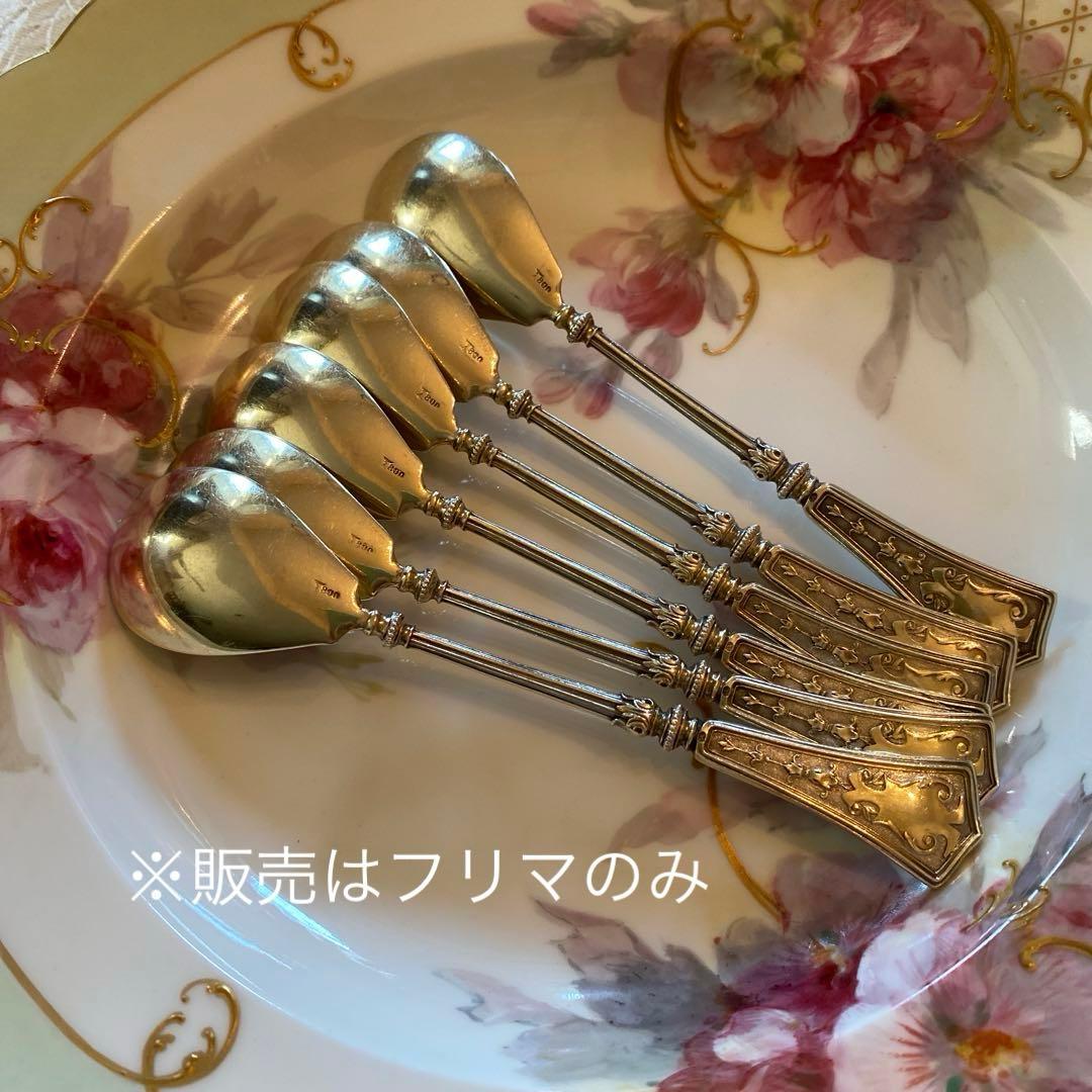 【ドイツ】純銀／スプーン６本セット「天使のマスカロン」