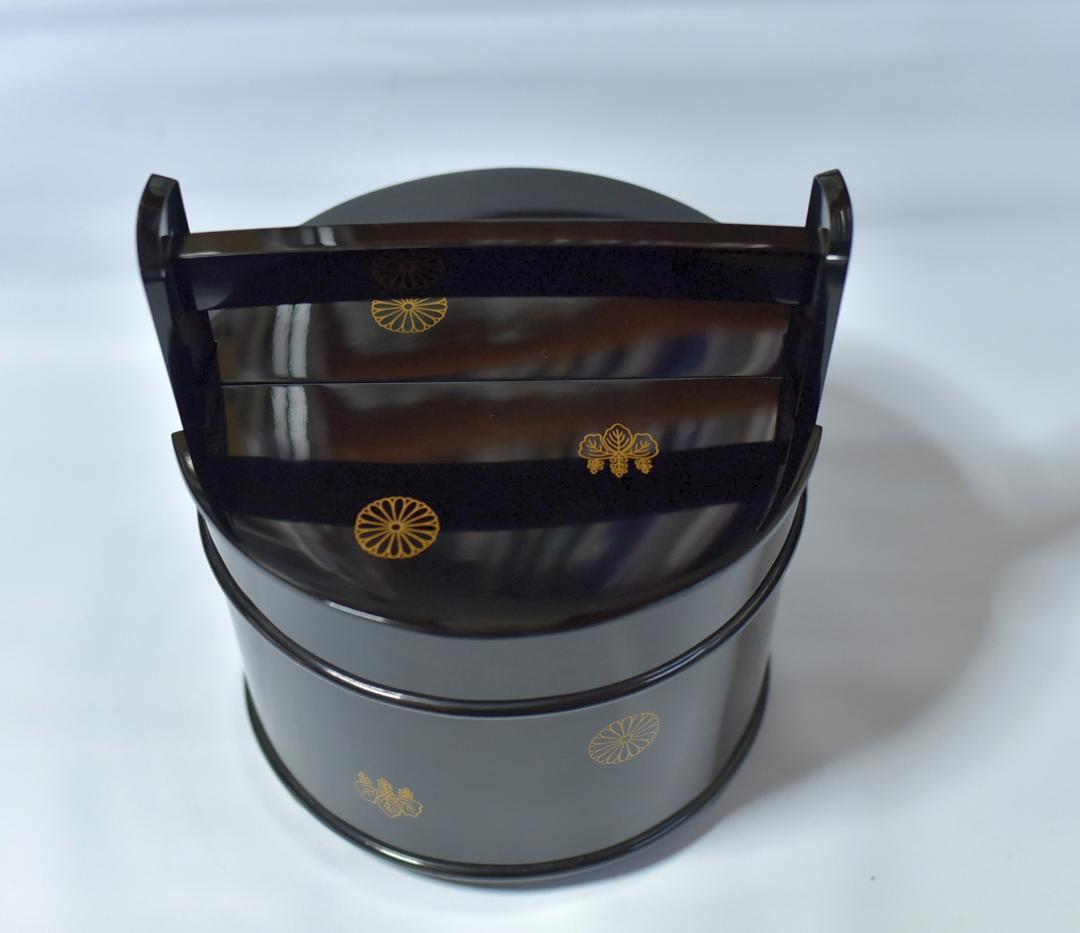 真塗光越造、菊桐紋手桶水指　【極上品】お茶道具／共箱