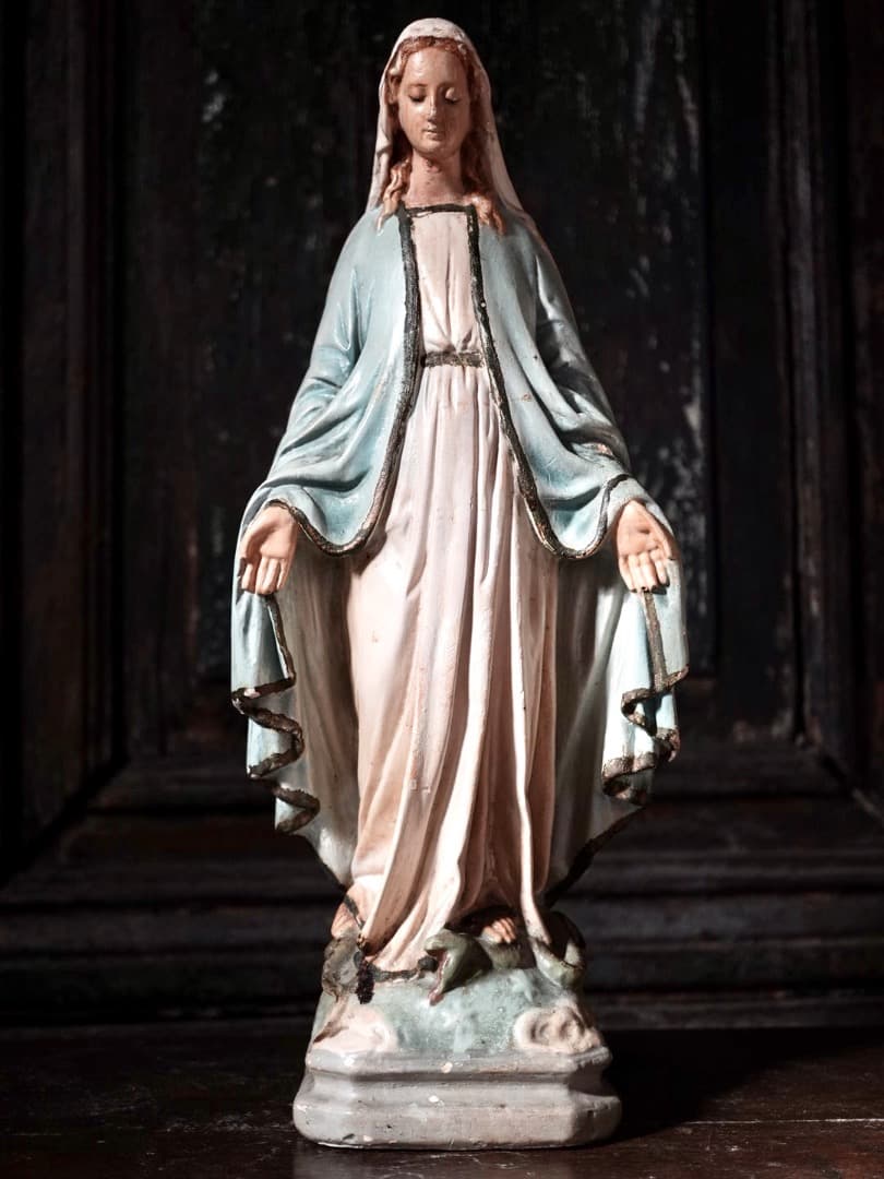 ◎フランスアンティーク　癒しの御顔、美しい聖母マリア像