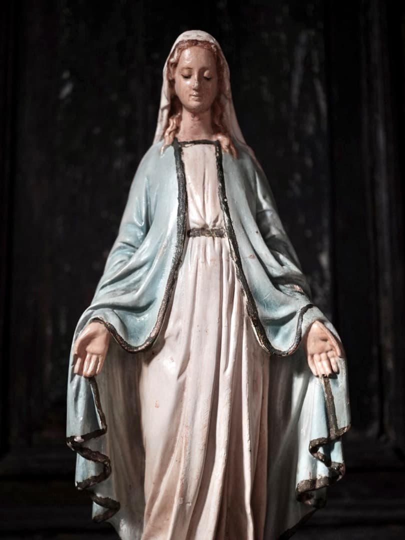 ◎フランスアンティーク　癒しの御顔、美しい聖母マリア像