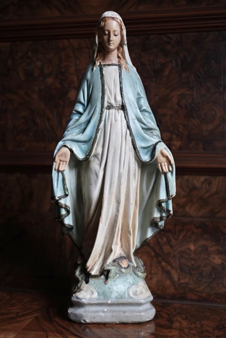 ◎フランスアンティーク　癒しの御顔、美しい聖母マリア像