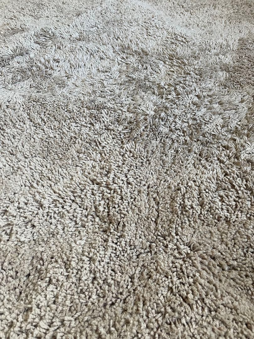 電気カーペットと極太シャギーラグセット　185cmX185cm　キャメル