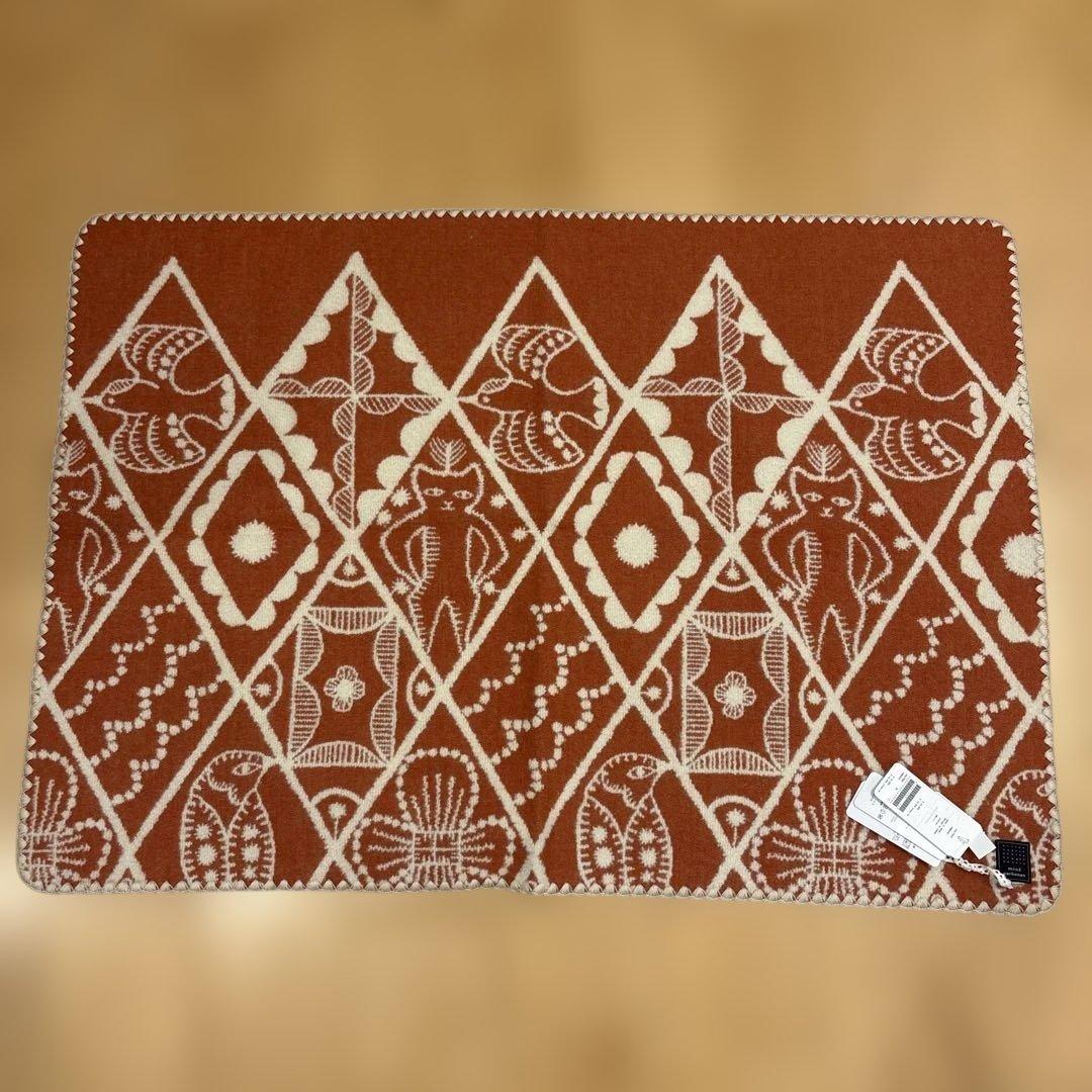新品 mina perhonen ブランケット ミナペルホネン ウール オレンジ