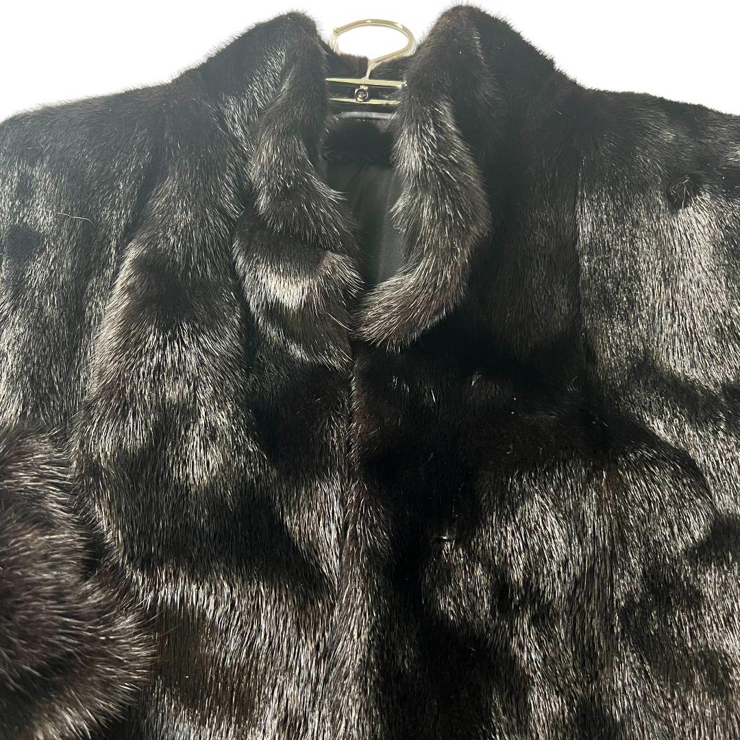 SAGA MINK Real Mink Coat L black 本毛皮