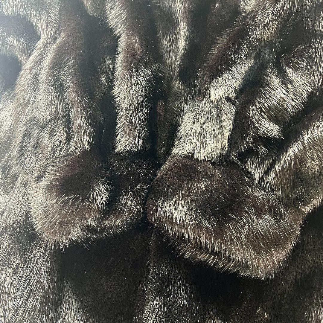 SAGA MINK Real Mink Coat L black 本毛皮