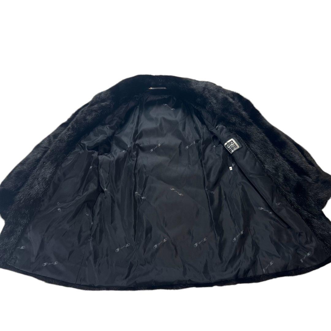 SAGA MINK Real Mink Coat L black 本毛皮