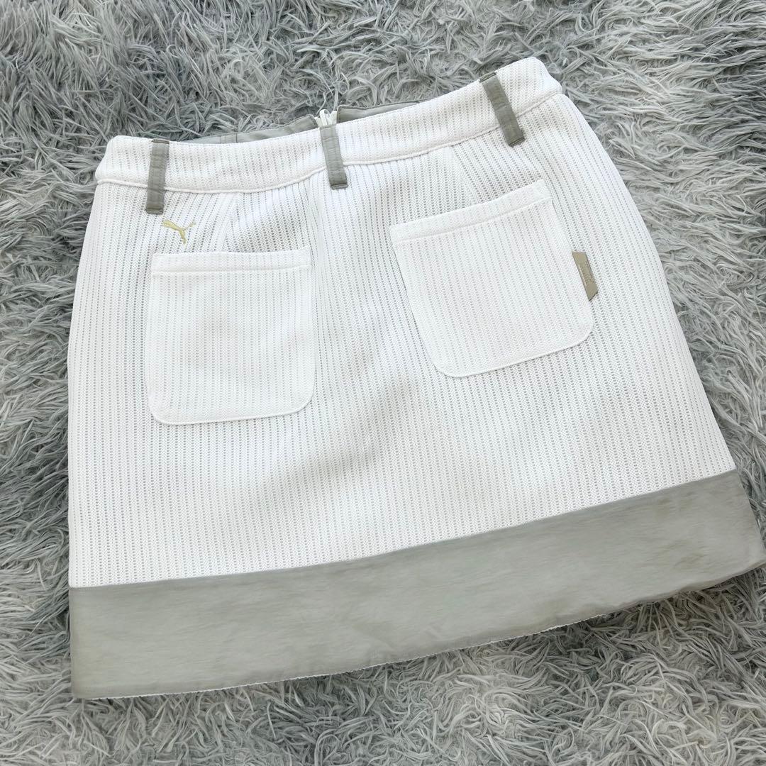 超美品　プーマゴルフ　セットアップ　中綿ベスト　スカート　リバーシブル　ホワイト