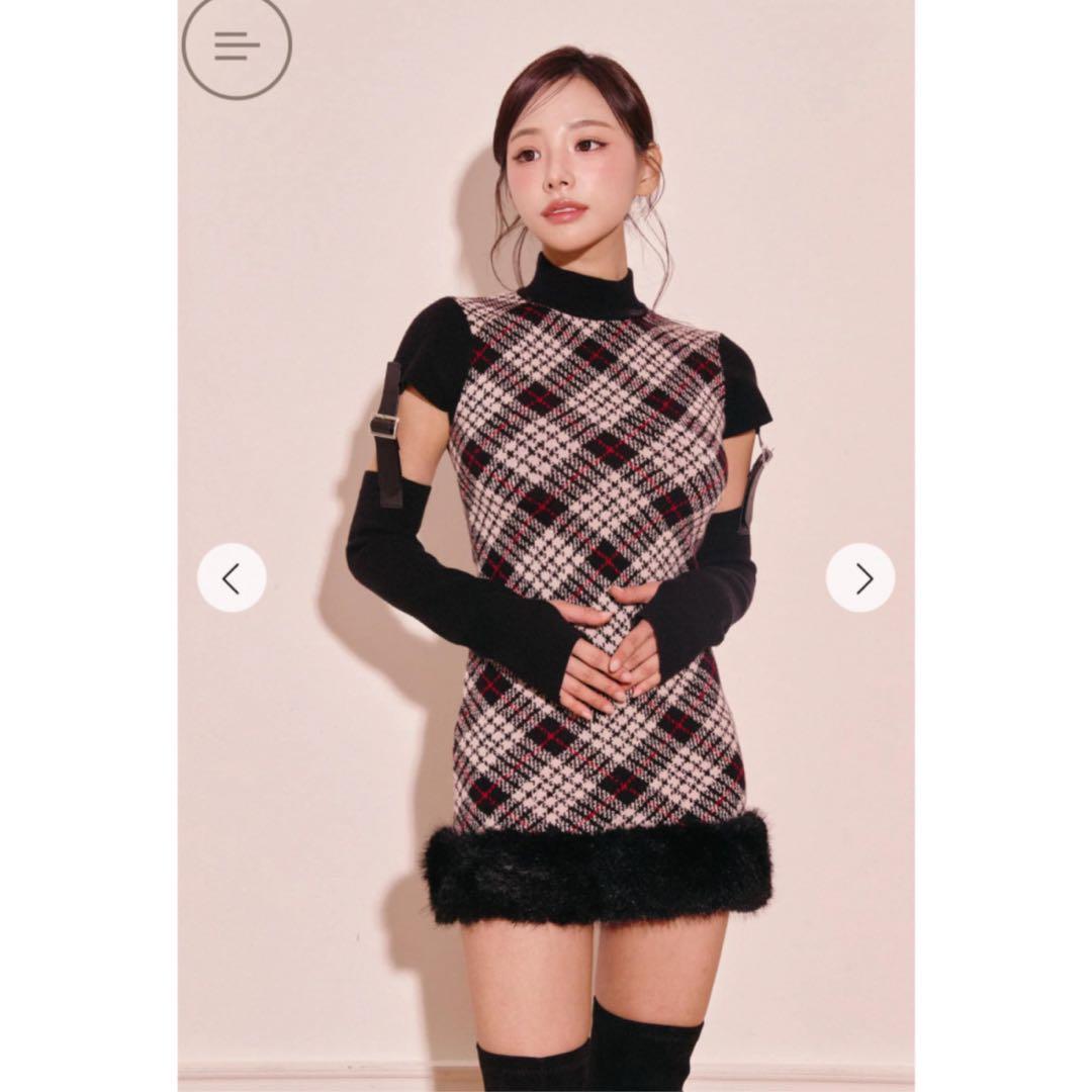 randy ベルテッドプレイドファーミニワンピース ワンピース