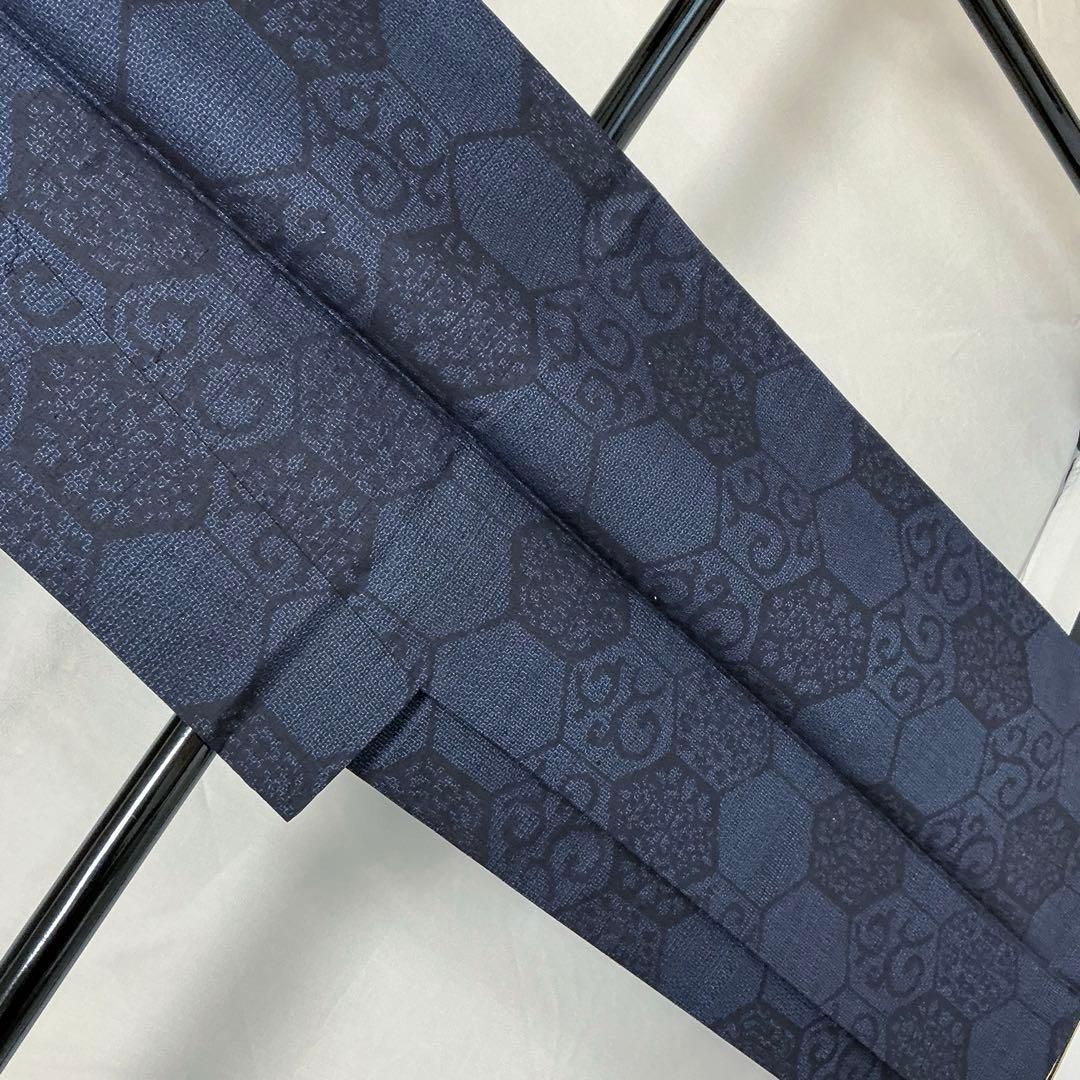 b193 正絹　袷　結城紬　未使用しつけ付極美品　着物