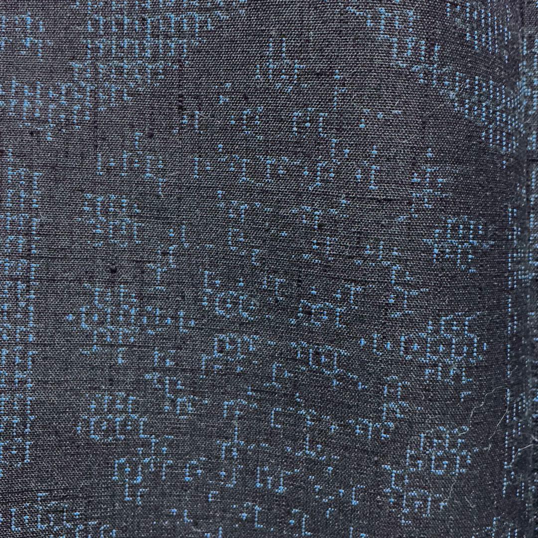 b193 正絹　袷　結城紬　未使用しつけ付極美品　着物