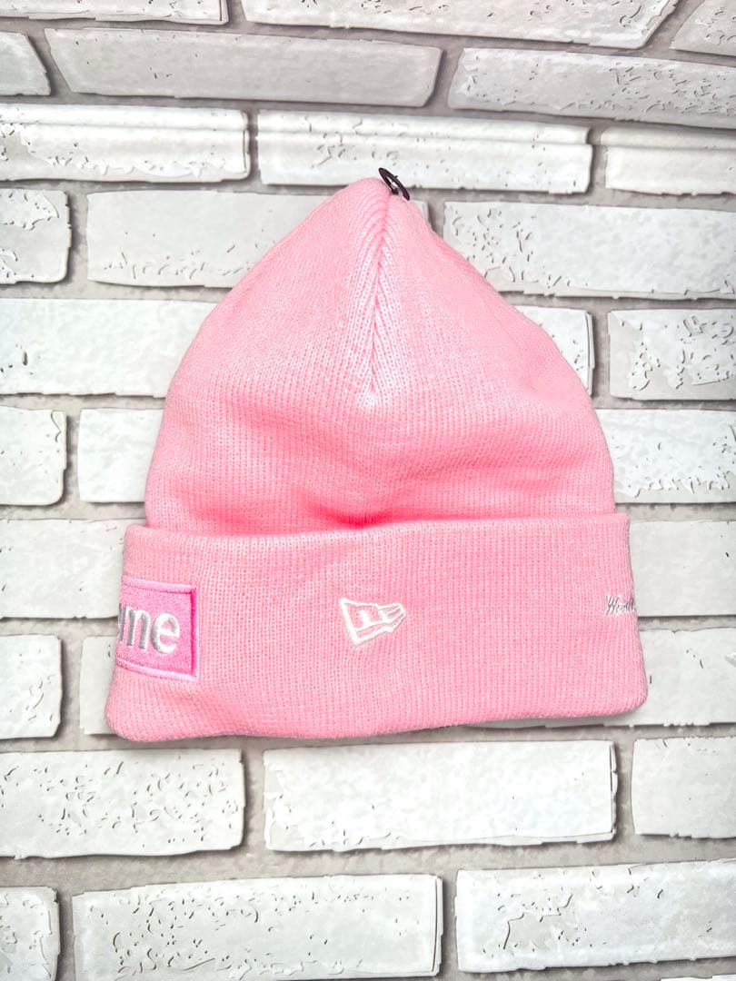 Supreme×New Era Box Logo Beanie ダスティーピンク