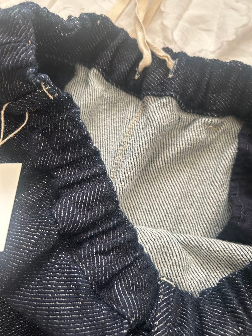 tumugu ツムグ スラブヤーン８分丈パンツindigo