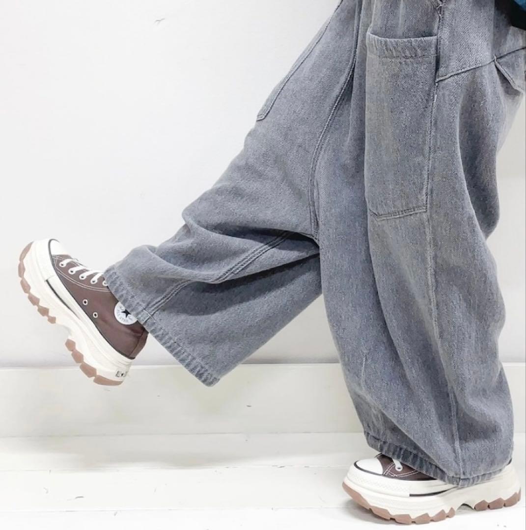 tumugu ツムグ スラブヤーン８分丈パンツindigo